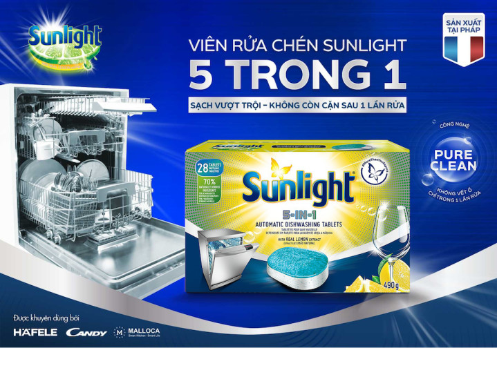 Viên rửa bát Sunlight 5 trong 1