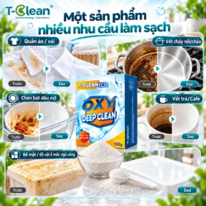 Bột Oxy T-Clean cho nhiều nhu cầu làm sạch trong gia đình