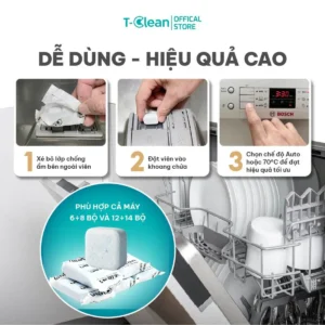 Viên rửa bát T-Clean Eco100 100 viên 12g cho máy rửa bát