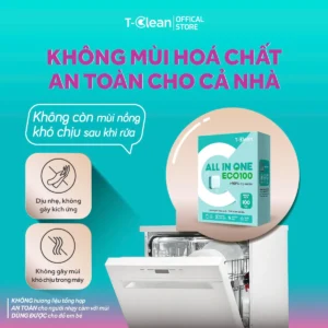 Viên rửa bát T-Clean Eco100 100 viên 12g cho máy rửa bát