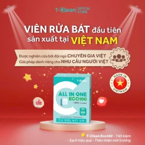 Viên rửa bát T-Clean Eco100 100 viên 12g cho máy rửa bát