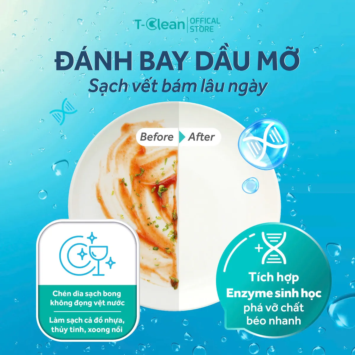 Hộp 100 viên All in One Eco100 T-Clean_8 Viên rửa bát T-Clean Eco100 100 viên 12g cho máy rửa bát