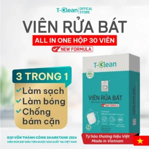 Viên rửa bát T-Clean All in One 30 viên 16g cho máy rửa bát