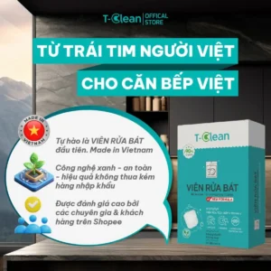 Viên rửa bát T-Clean All in One 30 viên 16g cho máy rửa bát