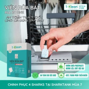 Viên rửa bát T-Clean All in One 30 viên 16g cho máy rửa bát