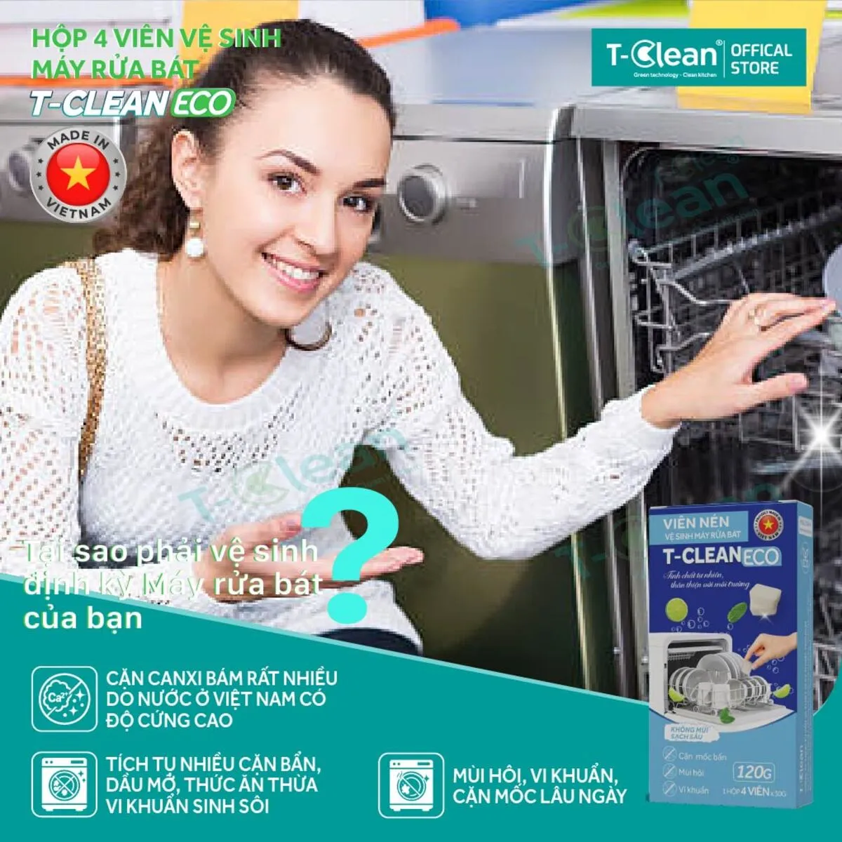 Hộp 4 Viên vệ sinh MRB-01_11 Viên vệ sinh máy rửa bát T-Clean Eco