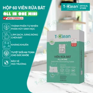 Viên rửa bát T-Clean Mini 60 viên cho máy rửa bát