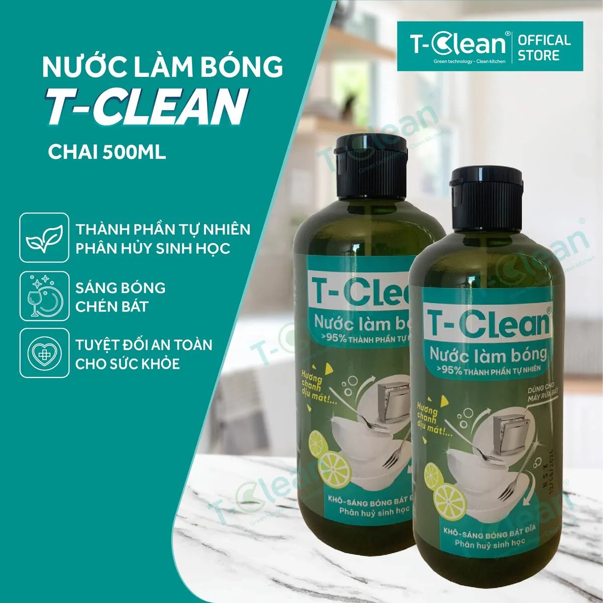 Nước làm bóng T-Clean Eco_4 Nước làm bóng T-Clean Eco 500ml cho máy rửa bát