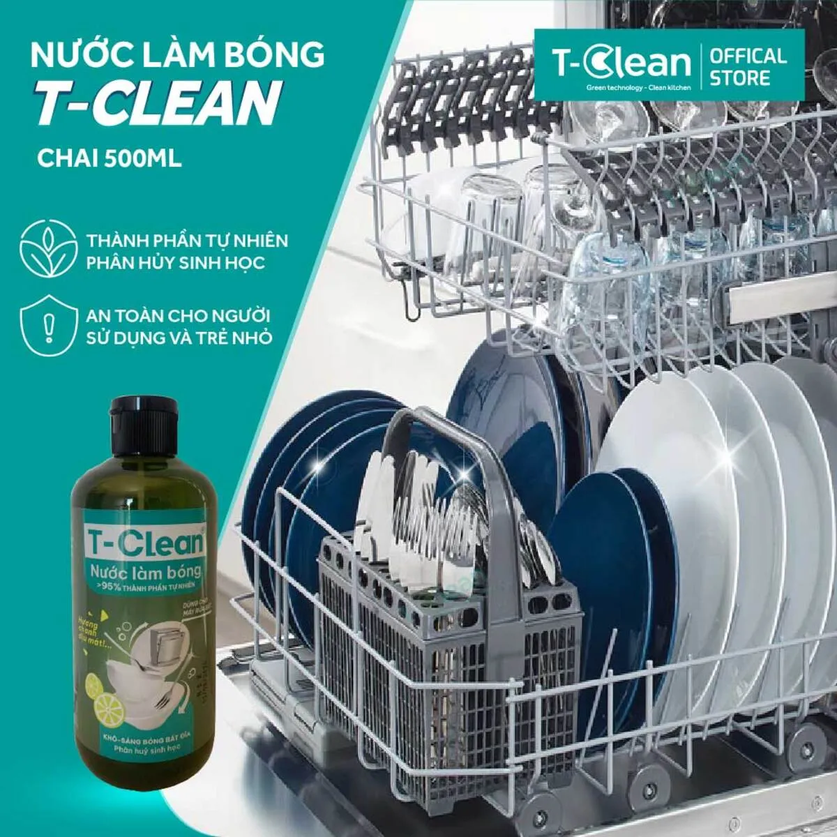 Nước làm bóng T-Clean_5 Nước làm bóng T-Clean Eco 500ml cho máy rửa bát