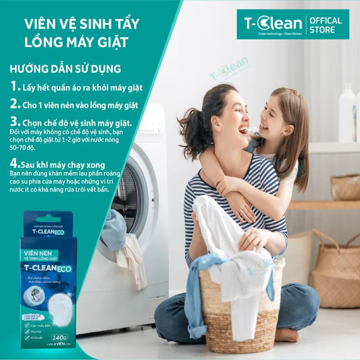 tclean-may-giat-ve-sinh-long-giat-sach-se-hieu-qua-an-toan-khong-an-mon 3_4_11zon Viên vệ sinh máy giặt T-Clean Eco
