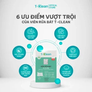 Viên rửa bát T-Clean Mini 60 viên cho máy rửa bát