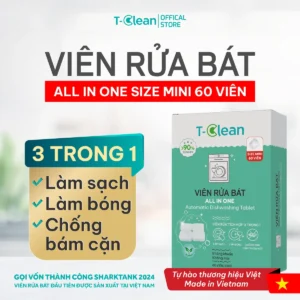 Viên rửa bát T-Clean Mini 60 viên cho máy rửa bát