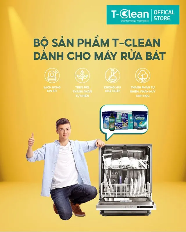 Viên rửa bát T-Clean cho máy rửa bát gia đình