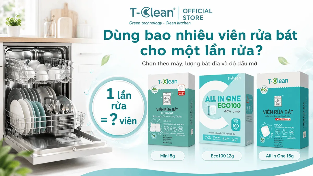 Dùng bao nhiêu viên rửa bát cho một lần rửa là đủ