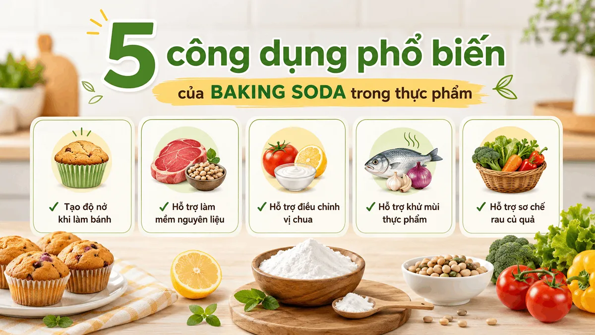 5 công dụng phổ biến của baking soda trong thực phẩm
