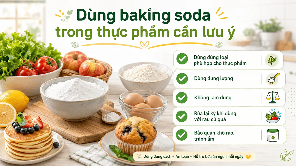 Những lưu ý khi dùng baking soda trong thực phẩm
