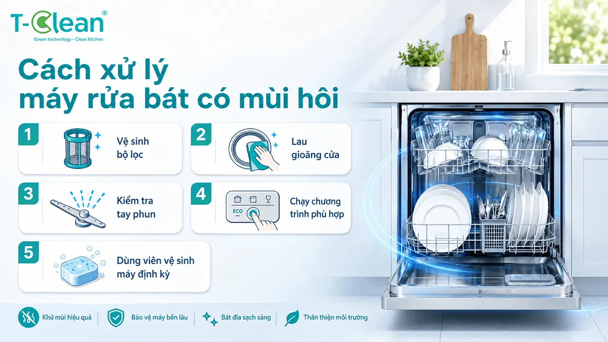 Cách xử lý máy rửa bát có mùi hôi tại nhà